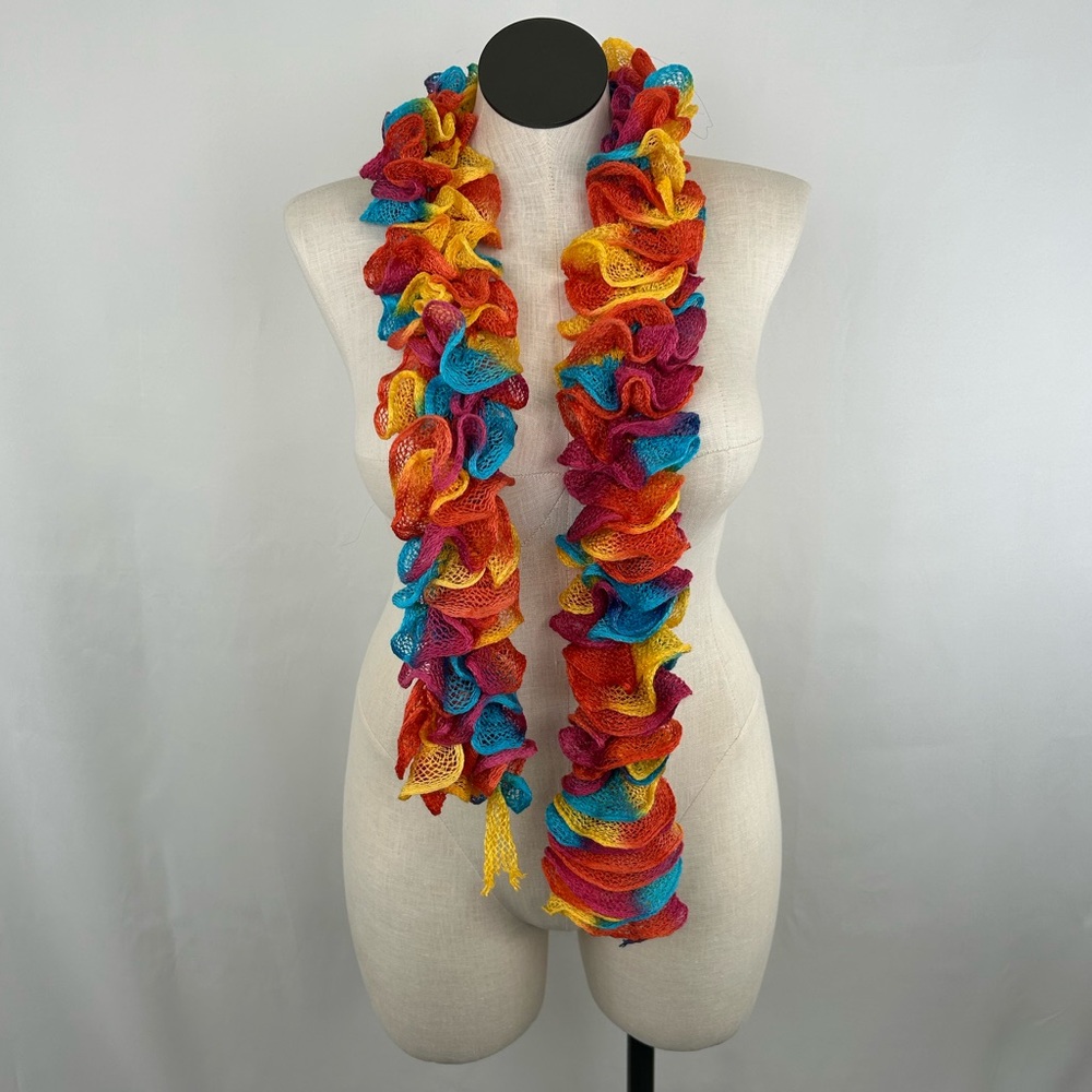 Vintage Colorful Fishnet Skinny Scarf